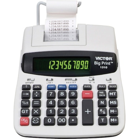 Victor Technology 12/10-Digit Calculator, Thermal Printing, 7-3/4"x10"x2-1/2" VCT1310